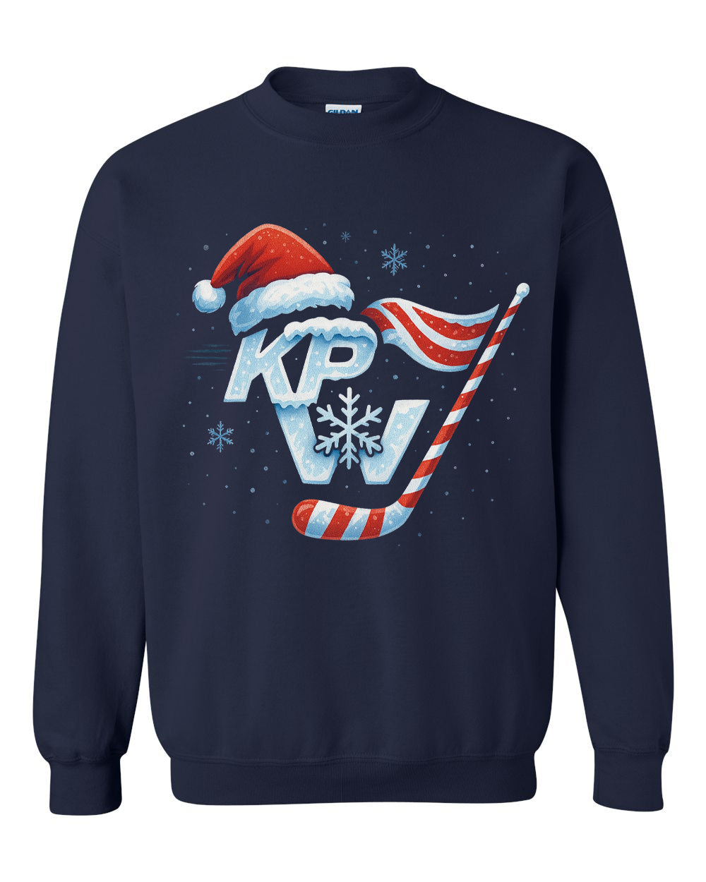 KPW Christmas Hockey Gildan Crewneck Sweatshirt