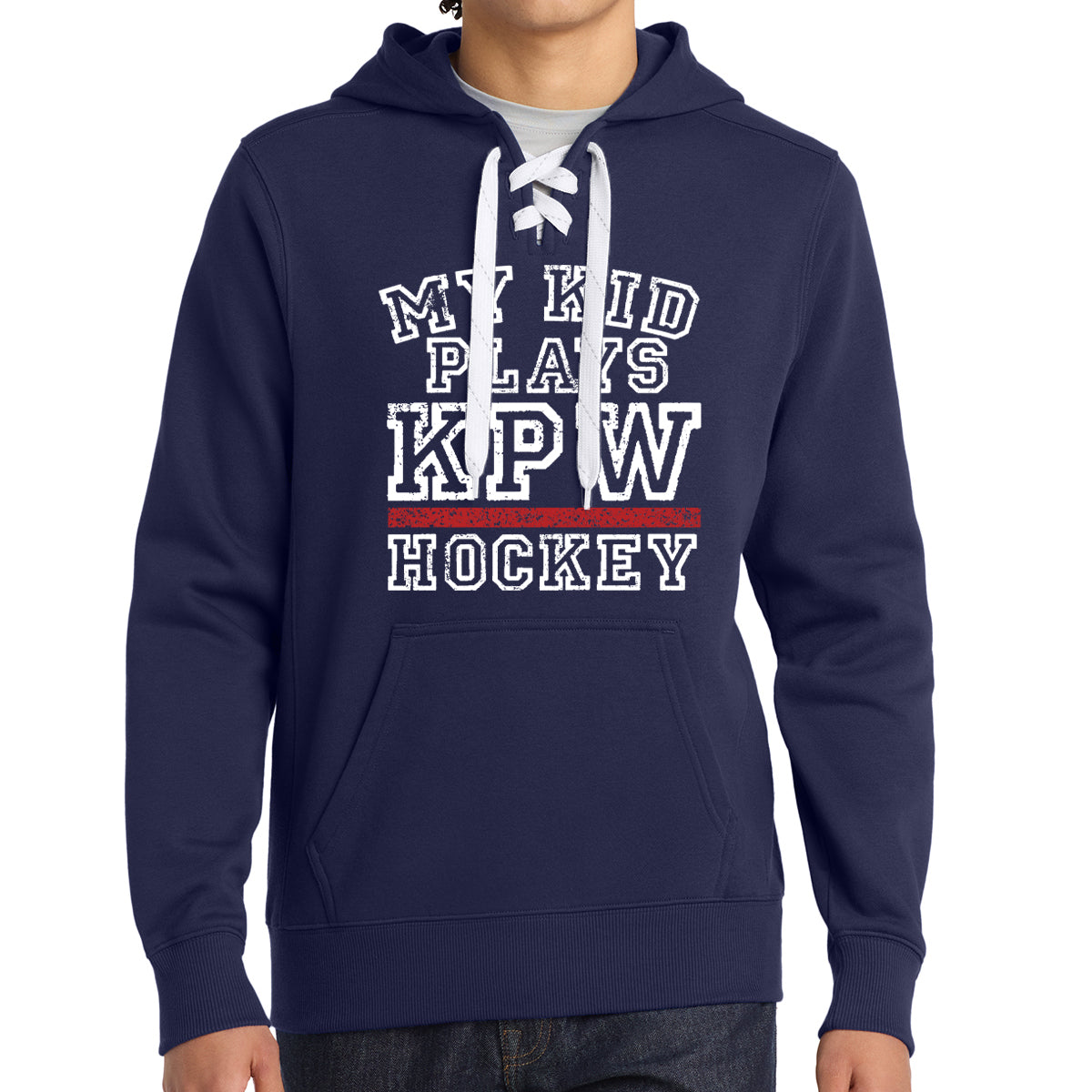 My Kid Plays KPW Hockey Sport-Tek Lace Up Pullover Hooded Sweatshirt