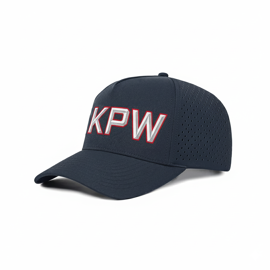 KPW Hockey Laser Perforated 5 Panel Performance Snapback Golf Hat