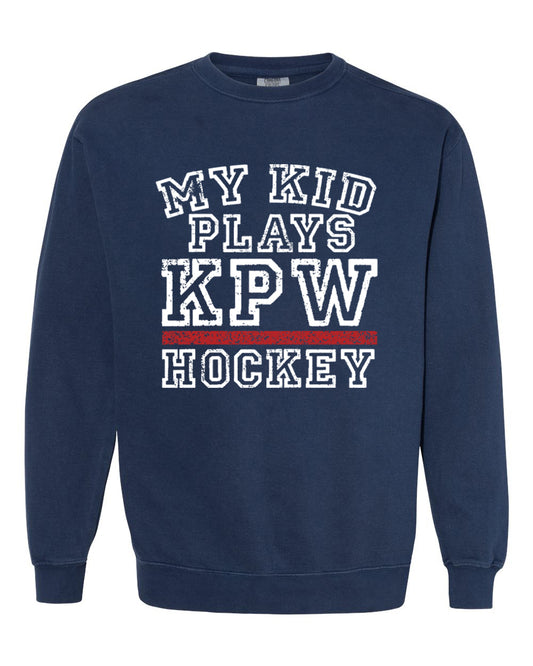 My Kid Plays KPW Hockey Comfort Colors Crewneck Sweatshirt
