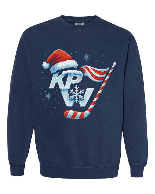 KPW Christmas Hockey Comfort Colors Crewneck Sweatshirt