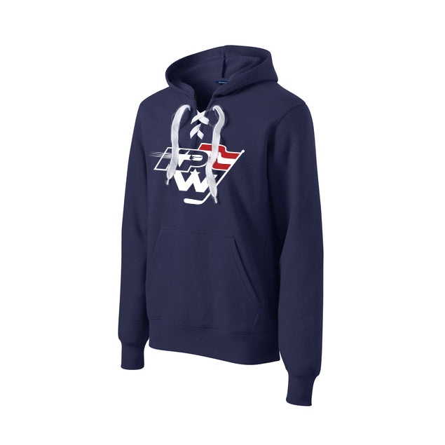 KPW Lace Up Pullover Hooded Sweatshirt