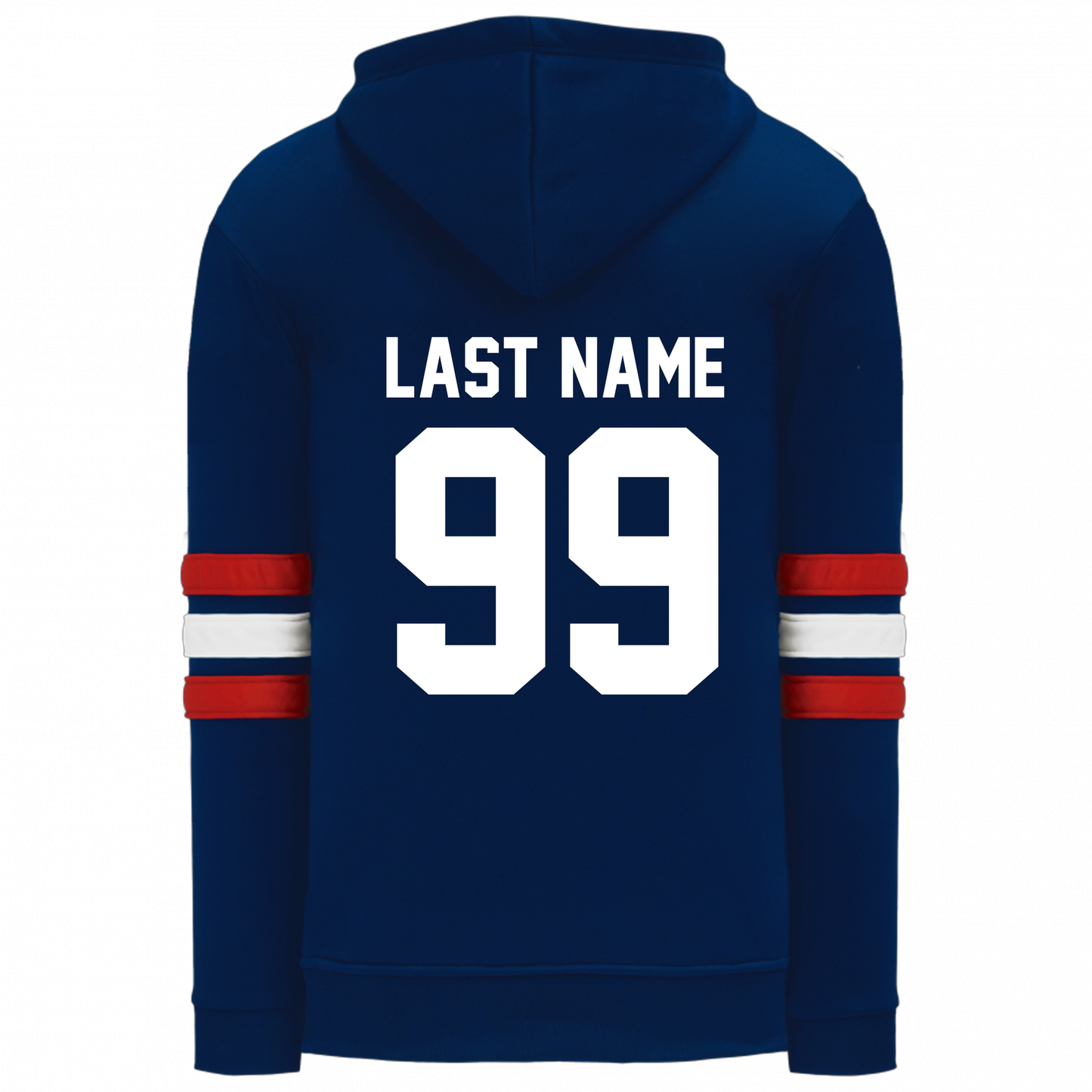 KPW Hockey Adult Hoodie - Red/White Arm Stripes