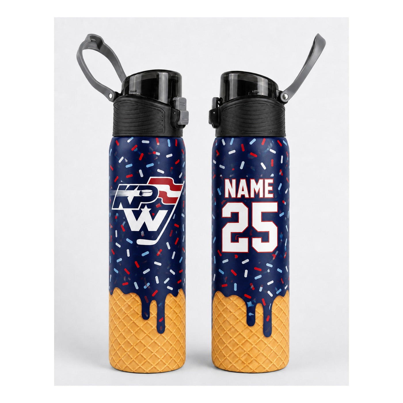 KPW Hockey Ice Cream Drip Water Bottle